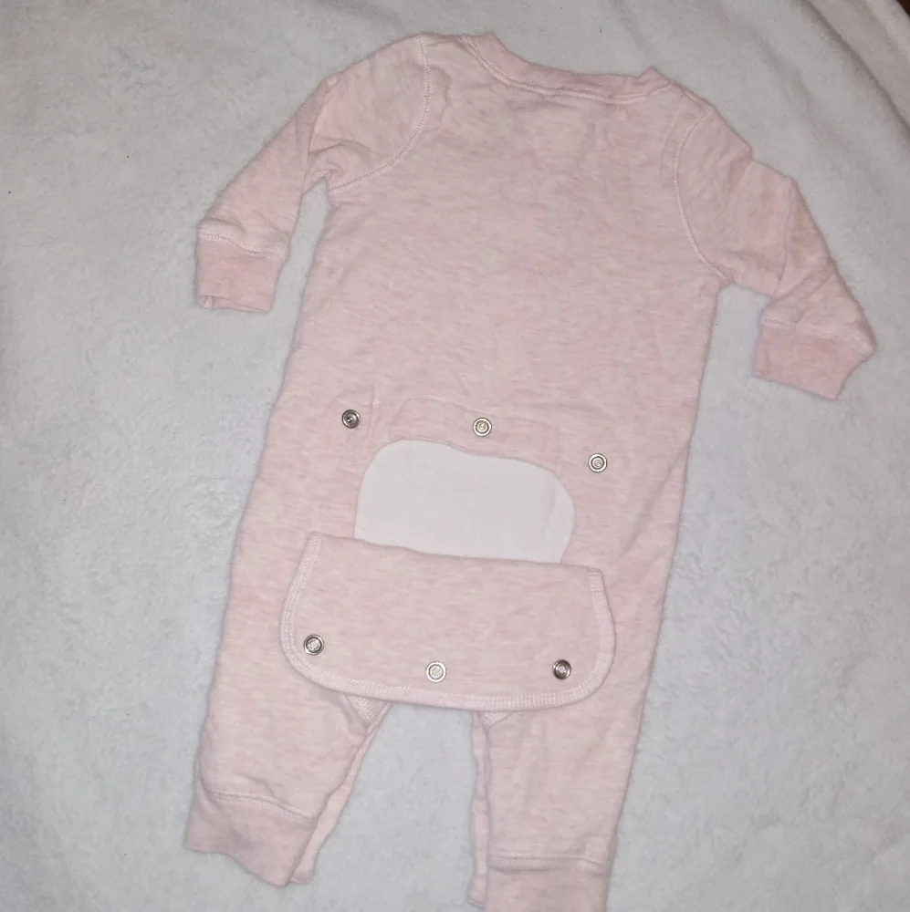 5 for $10 Oshkosh Heather Pink Longsleeve Jumper Footless Bodysuit 0-3M - Picture 2 of 5